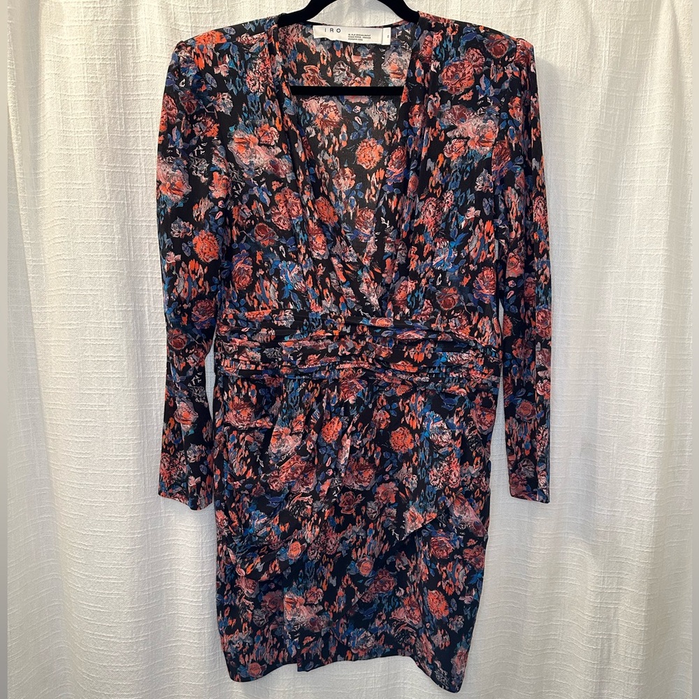 IRO Floral Long Sleeve Mini Dress